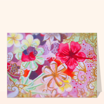 Fleurs éclatantes sur fond pastel