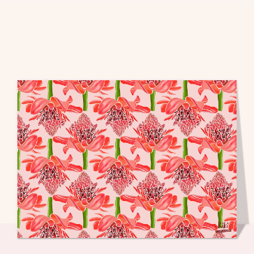 Fleurs vibrantes sur fond rose doux