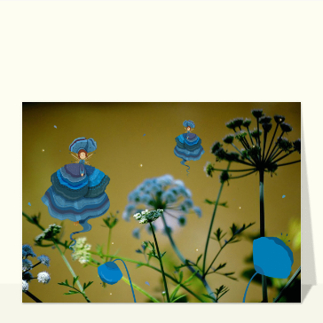Danse des fées parmi les fleurs colorées