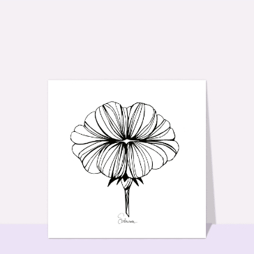 Fleur délicate aux lignes élégantes en noir