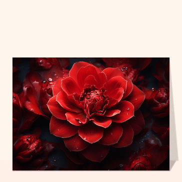 Fleur rouge éclatante sur fond mystérieux