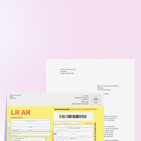 Lettre recommandée de 1 page