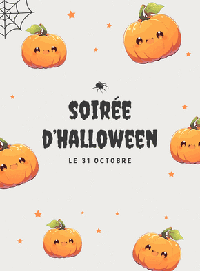 carte Citrouilles joyeuses pour une f&ecirc;te Halloween 