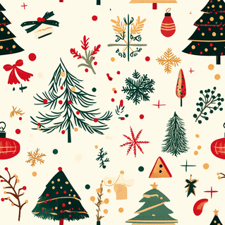 carte Sapin de No&euml;l chic et d&eacute;corations color&eacute;es 