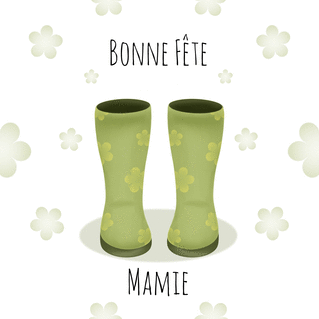 carte Bottes vertes, une f&ecirc;te pour Mamie amusante 