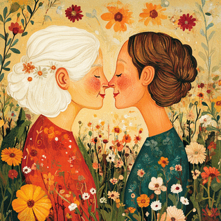 carte Tendre &eacute;treinte florale pour Mamie ch&eacute;rie 