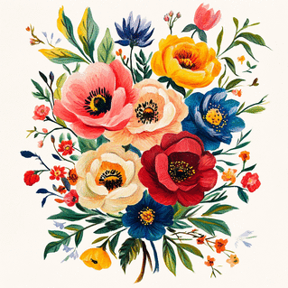 carte Fleurs &eacute;clatantes pour c&eacute;l&eacute;brer Mamie 