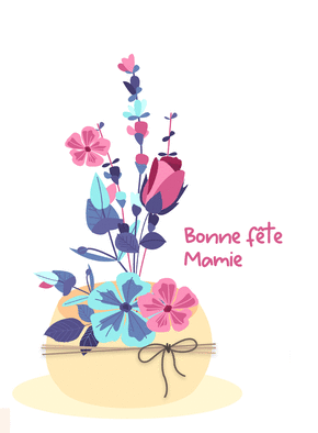 carte Fleurs d&eacute;licates pour une Mamie ch&eacute;rie 