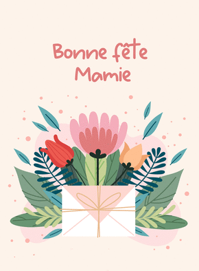 carte Fleurs &eacute;clatantes pour c&eacute;l&eacute;brer Mamie 