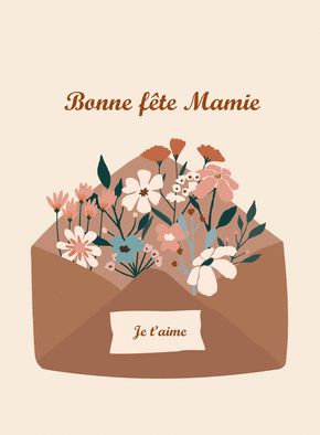 carte Fleurs tendres et amour pour Mamie ch&eacute;rie 