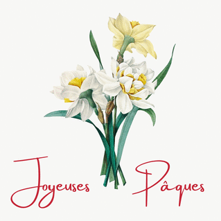 carte Fleurs d&eacute;licates pour une joyeuse P&acirc;ques 