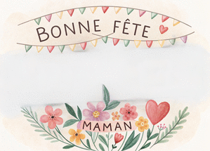 carte Fleurs pastel pour c&eacute;l&eacute;brer maman avec amour 
