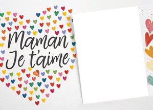carte Coeurs color&eacute;s pour c&eacute;l&eacute;brer maman 