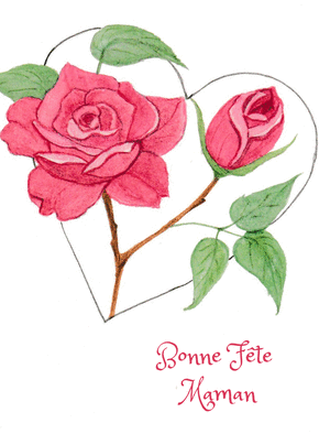 carte Roses &eacute;l&eacute;gantes pour c&eacute;l&eacute;brer maman 