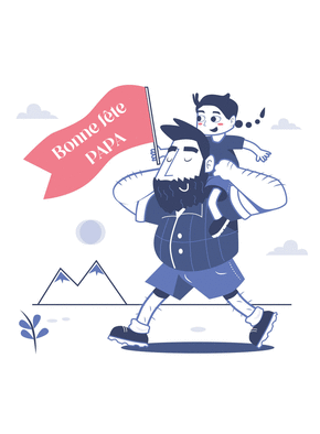 carte F&ecirc;te des p&egrave;res avec mon papa aventurier 