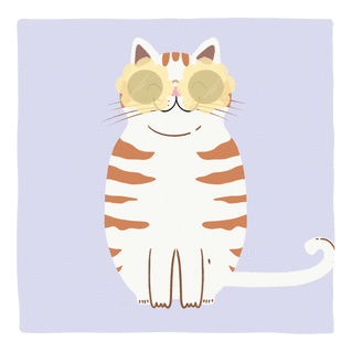 carte Chat relax&eacute; avec lunettes pour des vacances ensoleill&eacute;es 