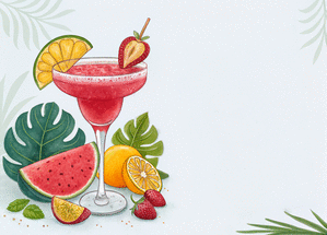 carte Cocktail tropical pour des vacances rafra&icirc;chissantes 