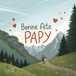 carte Papy en pleine nature pour une f&ecirc;te joyeuse 