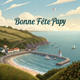 carte Papy en bord de mer pour une f&ecirc;te joyeuse 