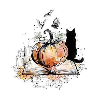carte Citrouille magique et chat myst&eacute;rieux d'Halloween 
