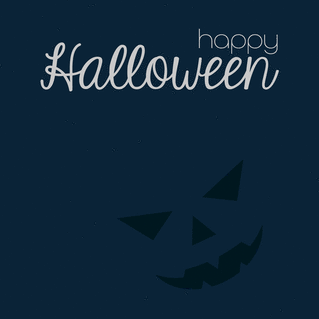 carte Halloween malin avec un sourire myst&eacute;rieux 