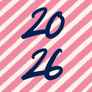 carte 2026 en rose et bleu pour des voeux styl&eacute;s 