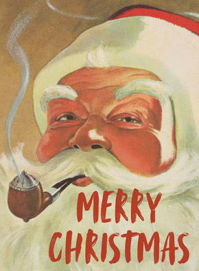 carte Merry Christmas avec le P&egrave;re No&euml;l joyeux 