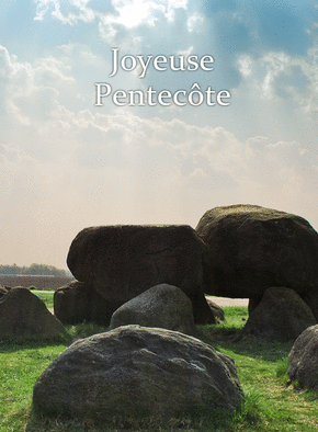 carte Joyeuse Pentec&ocirc;te avec paysages apaisants 