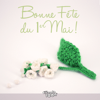carte Muguet tiss&eacute; pour un 1er Mai fleuri 