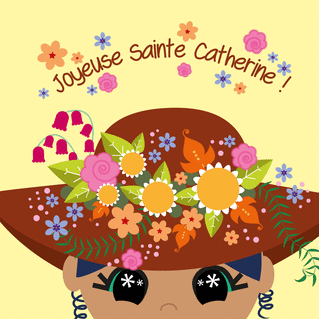 carte Chapeau fleuri en f&ecirc;te pour Sainte Catherine 