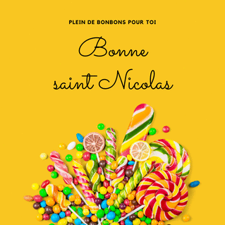 carte Bonbons color&eacute;s pour une Saint Nicolas joyeuse 