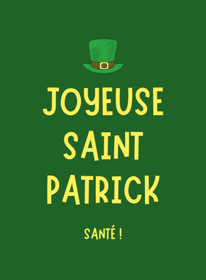 carte Sant&eacute; et joie pour la Saint Patrick 