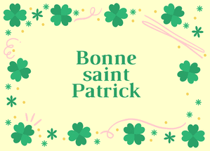 carte Tr&egrave;fles verts &eacute;clatants pour Saint Patrick 