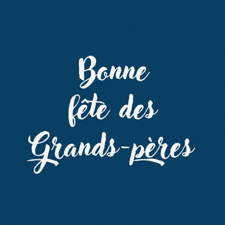 carte Merveilleuse f&ecirc;te des Grands-p&egrave;res en bleu 