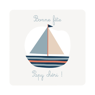 carte Navigue avec amour pour Papi ch&eacute;ri 