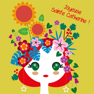carte Floraison &eacute;clatante pour Sainte Catherine 