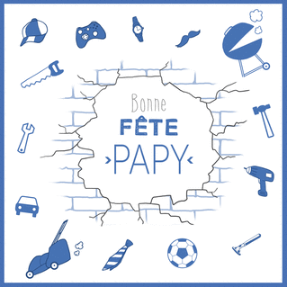 carte Bonne f&ecirc;te Papy avec des outils amusants 
