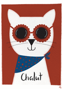 Chalut le chat funky pour un bonjour amusant