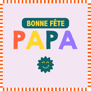carte Bonne f&ecirc;te Papa en couleurs vives 